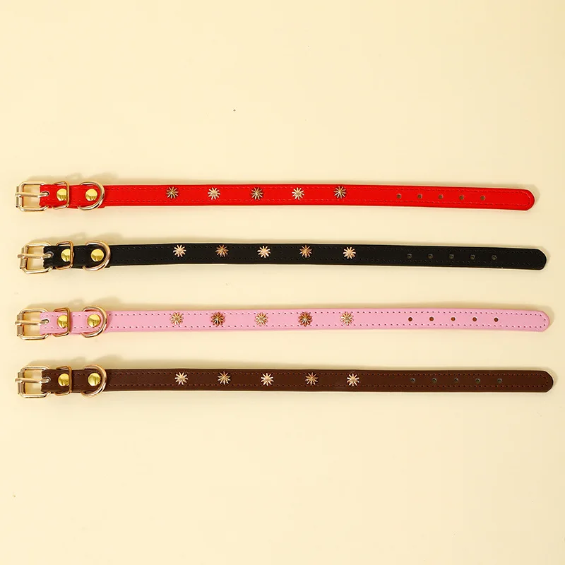 Suministros para mascotas, 1 unidad, Collar de cuero auténtico para perro, collares suaves para cachorros y gatos, Collar ajustable para Chihuahua, hebilla de aleación, accesorios de cadena para perro - imagen 3