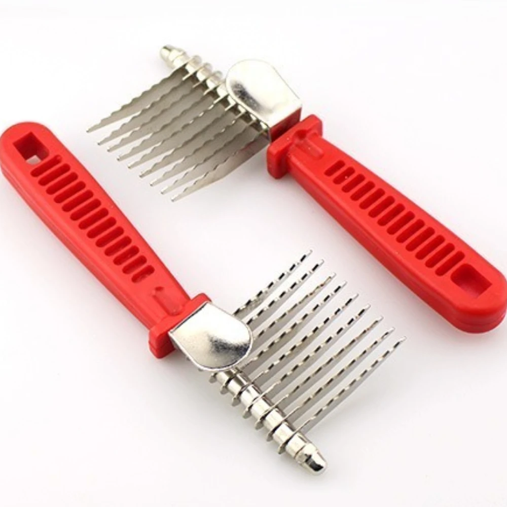 Peine para perros, herramientas de aseo para mascotas, rastrillo para perros, recortador, peine para perros y gatos de acero inoxidable para desmastar el pelo muerto mate y anudado - imagen 3