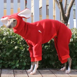 Abrigo invierno rojo para galgo italiano y whippet – Vellón suave
