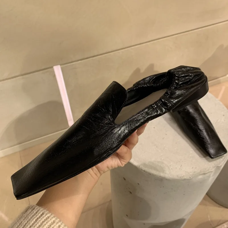 2025 nuevos zapatos planos cabeza de mujer Retro boca poco profunda suela suave zapatos individuales Casual Slip-On zapatos perezosos - imagen 3