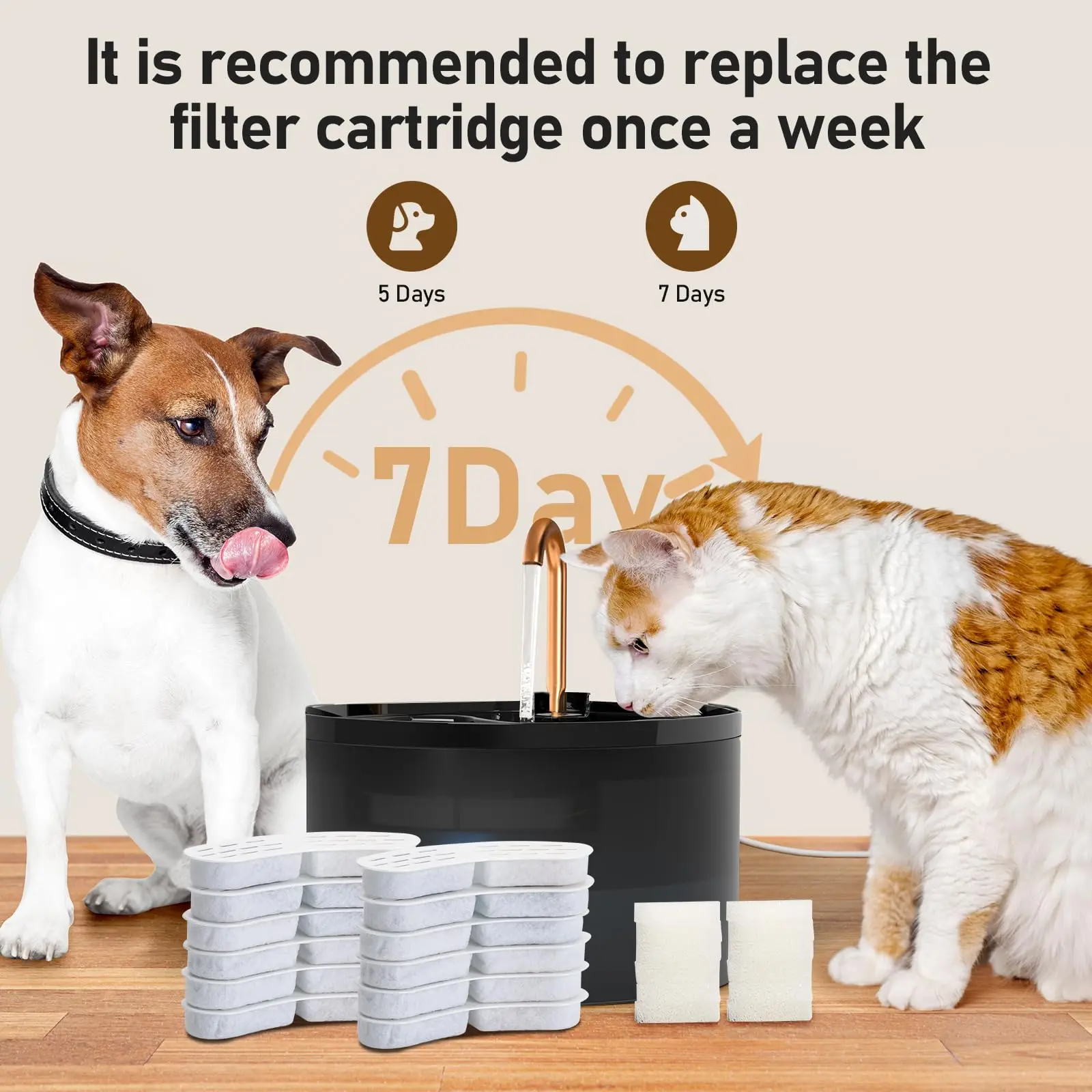 Filtros para fuente de agua de gatos y perros con carbón activado duraderos - imagen 5