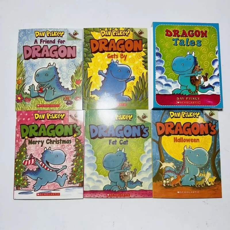 Scholastic Dragon By Dav Pilkey para niños, juego de libros de cuentos de lectura, imágenes para dormir, cómics en inglés, 5 libros por juego - imagen 2