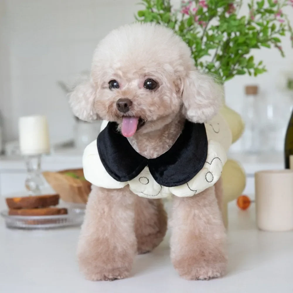 Otoño Invierno mascota abrigo de solapa de felpa abrigo cálido para perros falda para mascotas ropa de peluche ropa de diseñador para perros ropa para perros pequeños - imagen 2