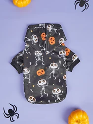 Sudadera con capucha Halloween diseño esqueleto para gatos y perros