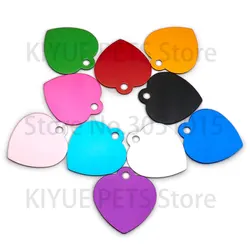 Etiquetas identificación perro aluminio corazón grabado personalizado
