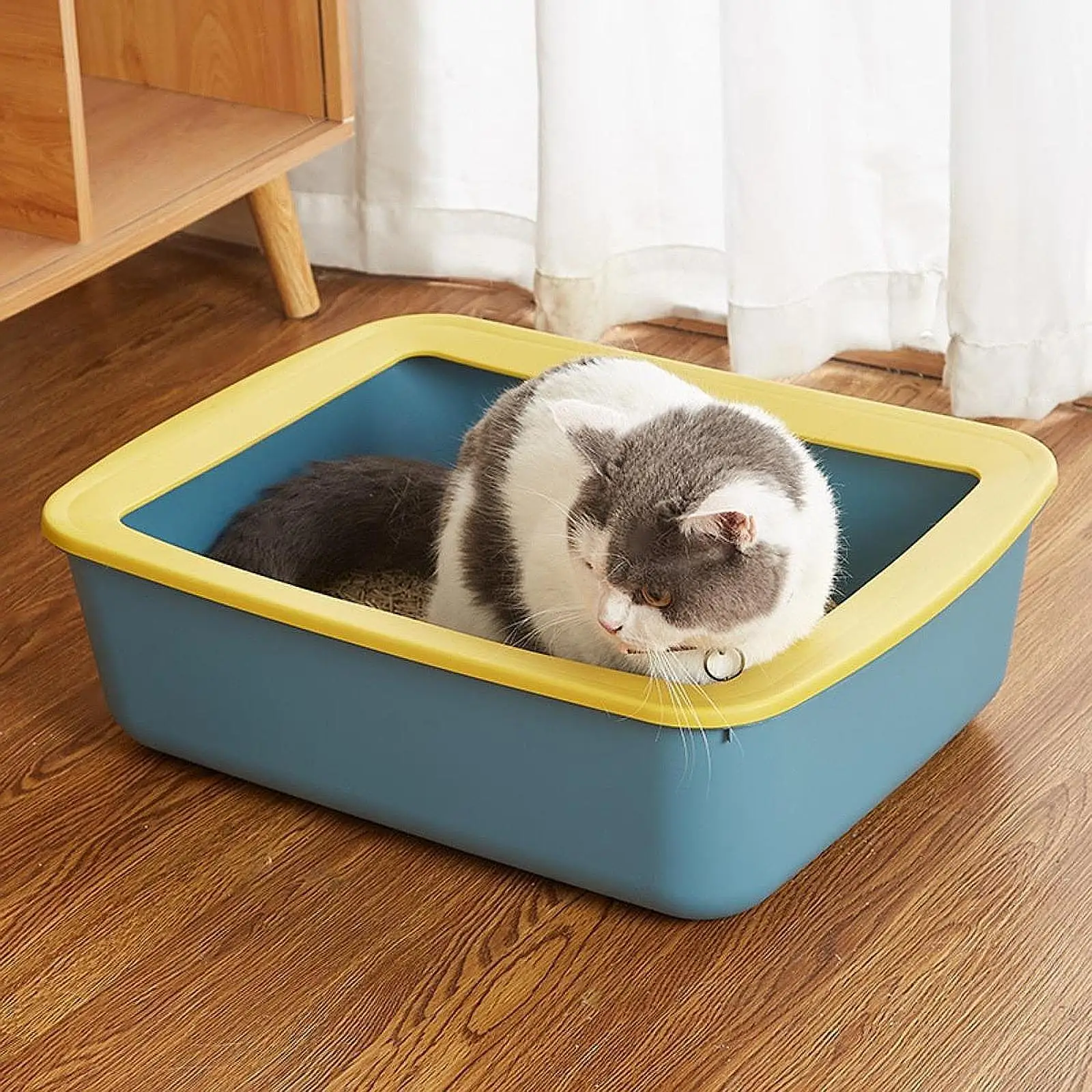 Cats Litter Basin Cat Bedpan Splashproof Cat Sandbox for Rabbits Kitten