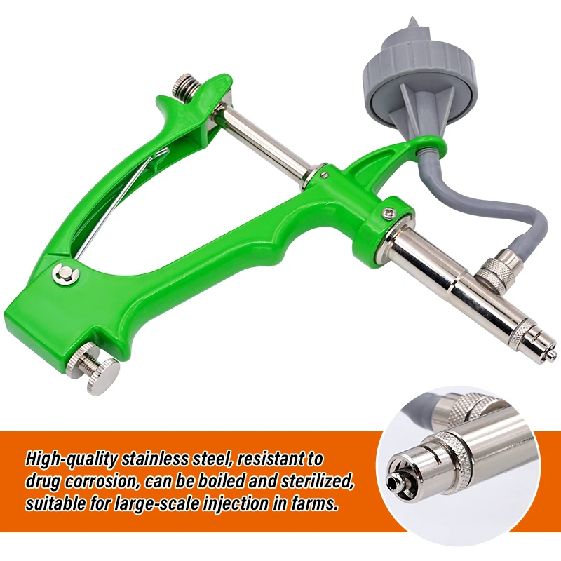 Jeringa automática continua para animales, inyección Veterinaria con botellas, Botella doble de vacuna, 2ml/5ml - imagen 5