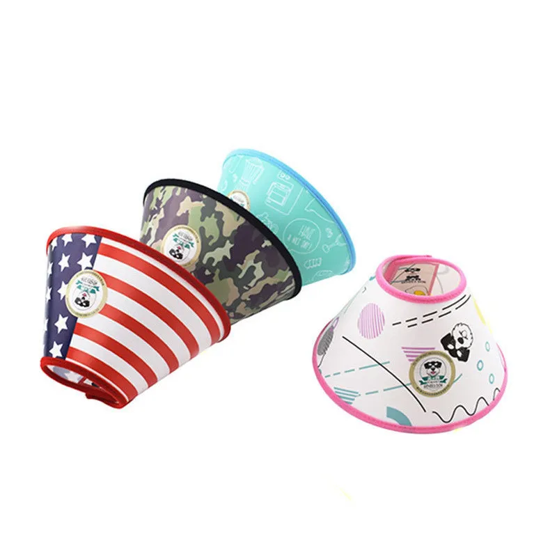Gorro para mascotas con bandera nacional a la moda, Collar para perro antipérdida, bonito ayuda antimordida para el cuidado, accesorio posquirúrgico para perros - imagen 3