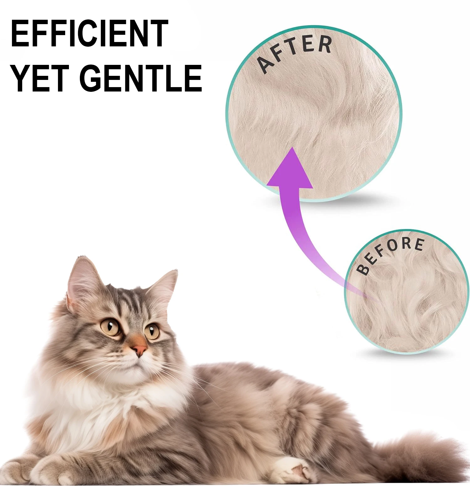 Rastrillo de pelo para mascota, herramienta de cepillo para pelo largo y corto, desenredante de perro y gato, para capa inferior mate o anudada - imagen 5