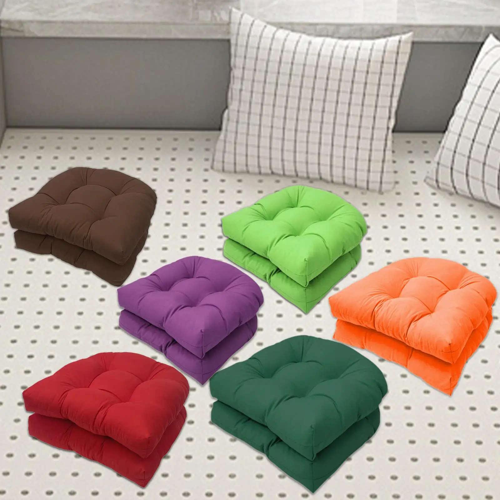 Indoor Outdoor Wicker Patio Seat Cushion Patio Chair Cushions Lightweight Chair Pads for Indoor Yard Wicker Chair Kitchen Chair