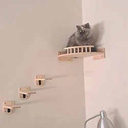 Estante para gatos con 3 escalones - Perchas y hamaca de pared