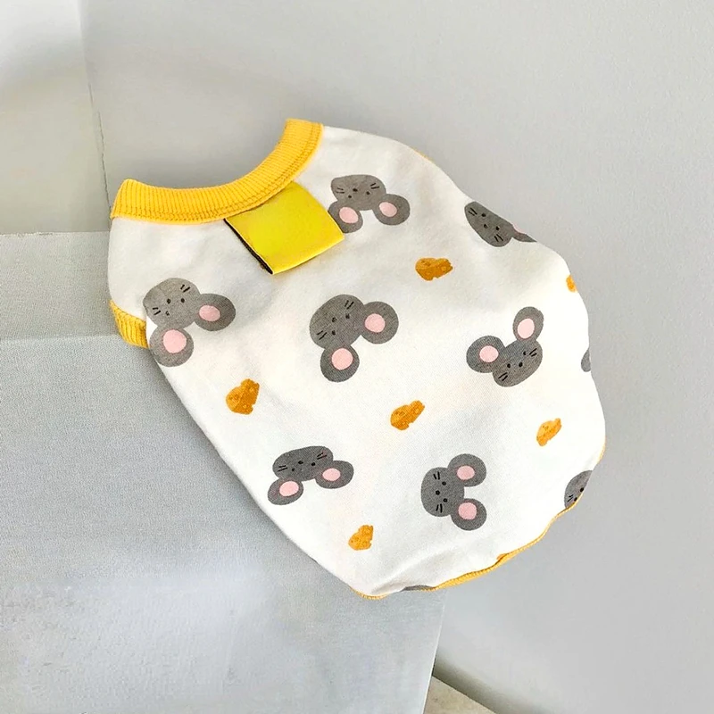 สัตว์เลี้ยงสุนัขเสื้อผ้าลูกสุนัขฤดูร้อนเสื้อกั๊กบาง Pomeranian จัมเปอร์หมีพิมพ์เสื้อยืดตุ๊กตาการ์ตูนเสื้อผ้าสุนัขผลิตภัณฑ์ XS-XL - imagen 3