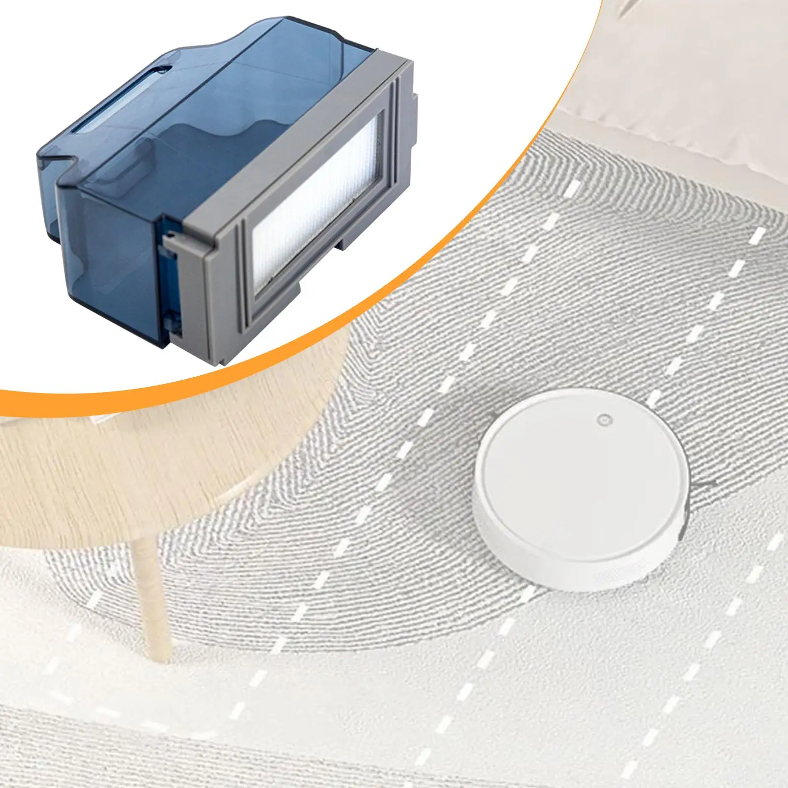 Robot Vacuum Dustbin,Convenient Sturdy Dust Collector Lightweight Accessories Vacuum Dust Pan Dust Container for M210 M213