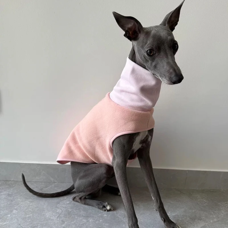 Chaleco de invierno de lana rosa para cachorros, ropa italiana de galgo Whipple para perros pequeños y medianos - imagen 4