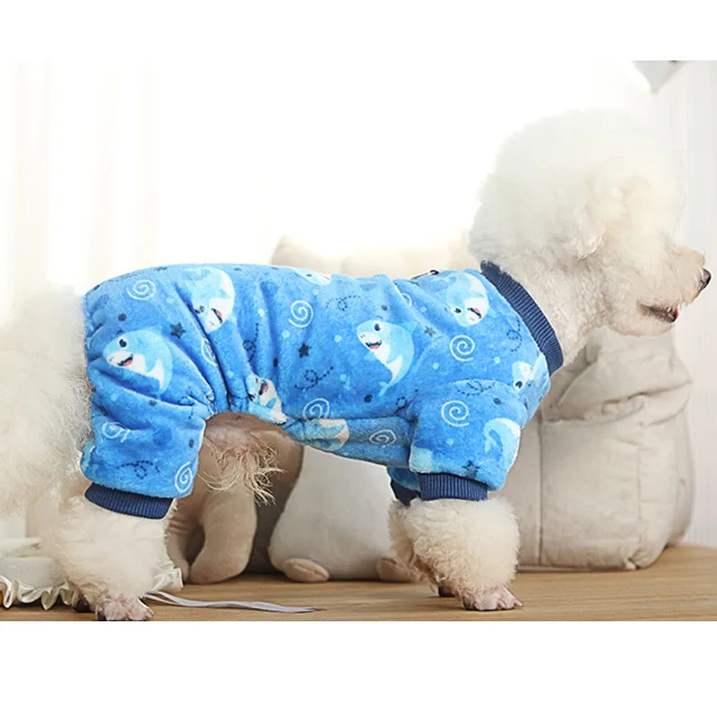 Ropa estampada para perros, disfraz de Navidad de invierno para perros, monos de lana, mono para cachorros, pijamas para perros pequeños, caniche, Pug XS - imagen 4