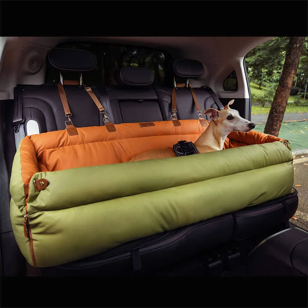 Torno de salida para mascotas, asiento de coche de cuero sintético de lujo para perros, cama de coche para gatos, cama elevadora, asiento de coche para perros y gatos, asiento de viaje