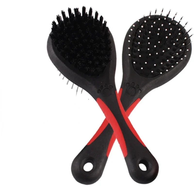 Peine de doble cara para perros, mango de plástico, cepillo de pelo largo, cepillo de baño para masaje de cachorros y gatos, herramientas de aseo para mascotas, accesorios para perros, 1 ud. - imagen 4