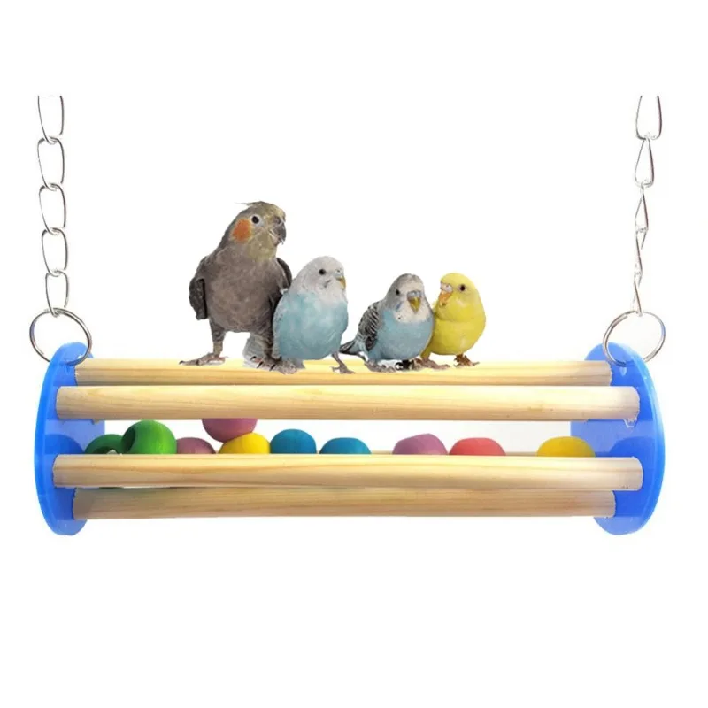 Pet pájaro ardilla loro cadena de cuentas masticar escalada columpio mordida juguete jaula decoración pájaros accesorios loros juguetes para pájaros - imagen 2