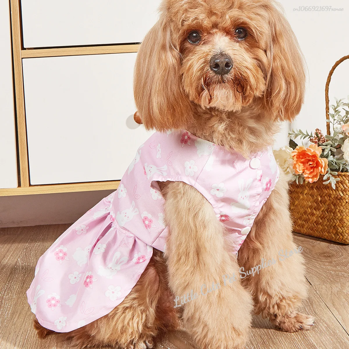 Falda con tirantes de gato Sphynx de algodón de verano, vestidos de princesa con flores de amor para mascotas, Gotas Katten Kedi, vestido para perros, ropa para mascotas - imagen 3