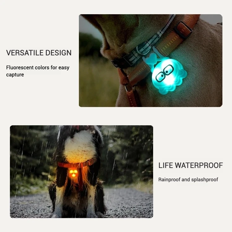 Luz nocturna de pulpo para artefacto para caminar con perros, productos para mascotas, luz LED, colgante iluminado, antipérdida, Collar impermeable - imagen 4
