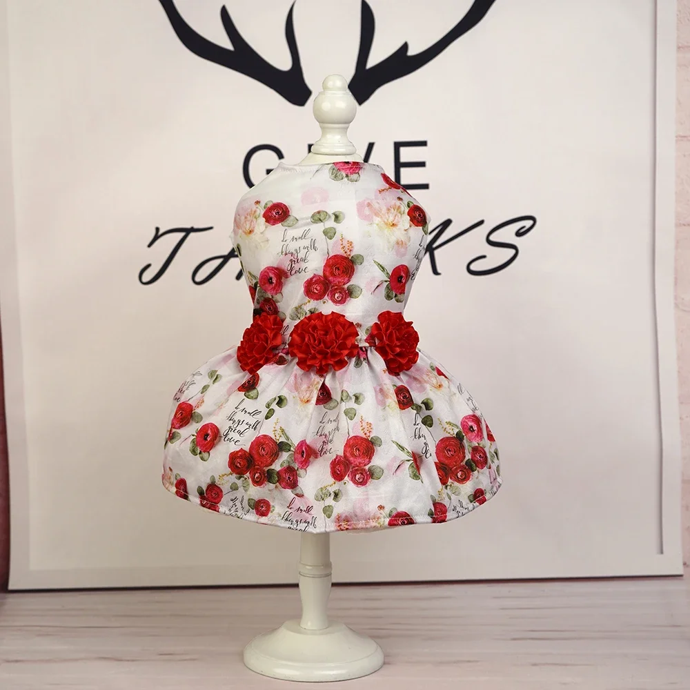 Vestido rosa de verano para perra con lazo y rosetón - imagen 4