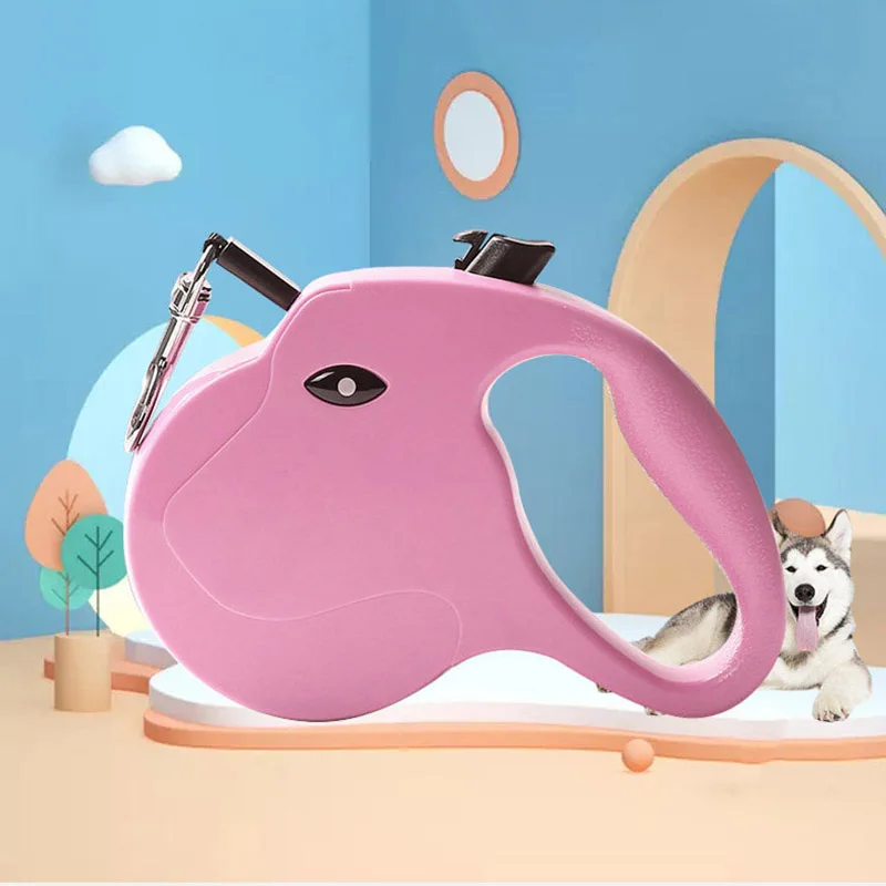 BOOTEELY Correa para mascotas con forma de cabeza de perro y gato multicolor de 5M de largo con longitud ajustable, duradera, resistente y fácil de agarrar - imagen 2