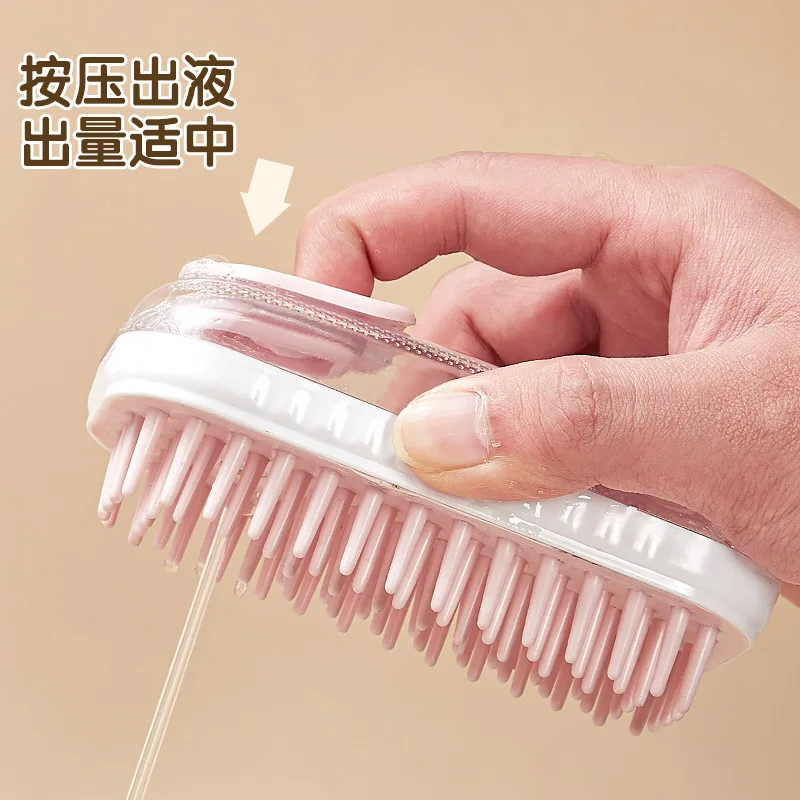 Nuevo Cepillo de baño de silicona para mascotas, peines de masaje para perros, cepillo de baño espumoso para gatos, productos de limpieza para mascotas, cuidado de perros - imagen 2
