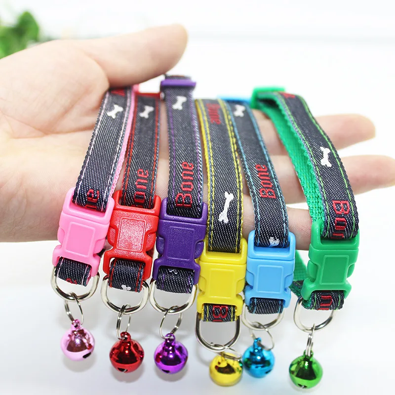 Collar de perro reflectante para cachorro con campana Collar de plomo para gato para perro pequeño Collar barato para gato - imagen 2