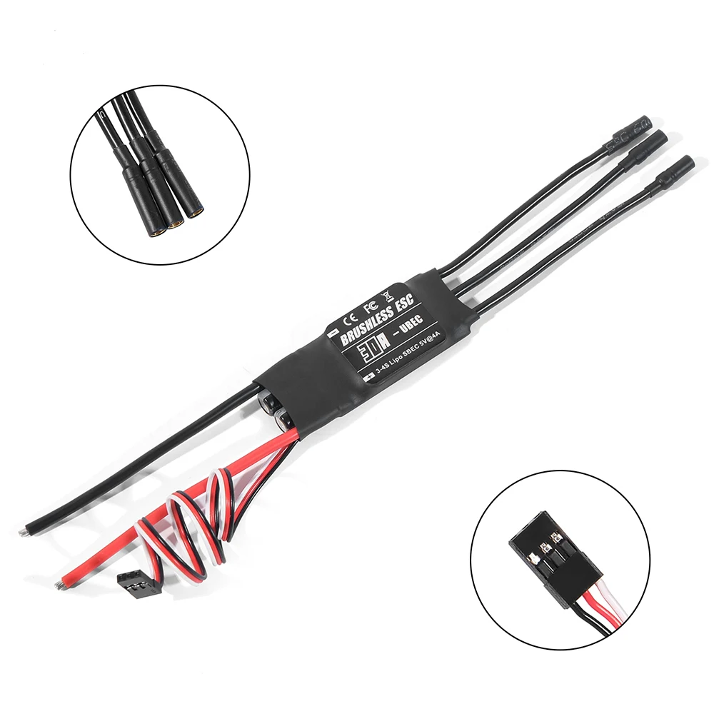 Alta calidad sin escobillas ESC 20A 30A 40A 50A 60A 80A 2-6S Lipo SBEC controlador de velocidad programador tarjeta de configuración para avión RC FPV - imagen 3