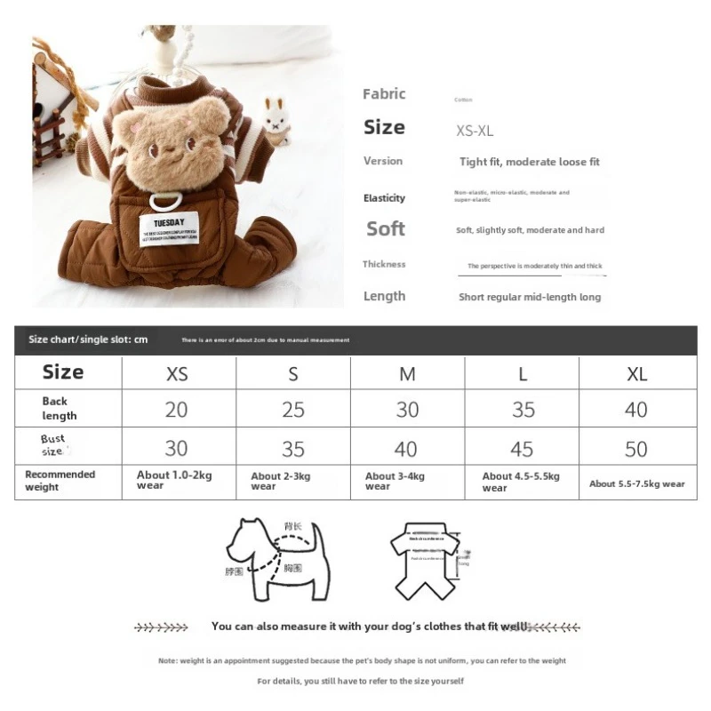 Chaleco de invierno para perros, chaqueta para perros pequeños y medianos, ropa cálida de algodón para mascotas, abrigo para cachorros, Yorkie, Chihuahua, ropa para Bulldog maltés - imagen 2