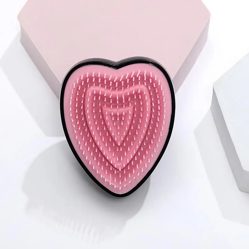 Cepillos para el cabello para mujer, cepillo para desenredar con forma de corazón suave y cómodo, resistente al agua, enredos, cepillo para el cabello de masaje con forma de corazón para húmedo - imagen 4