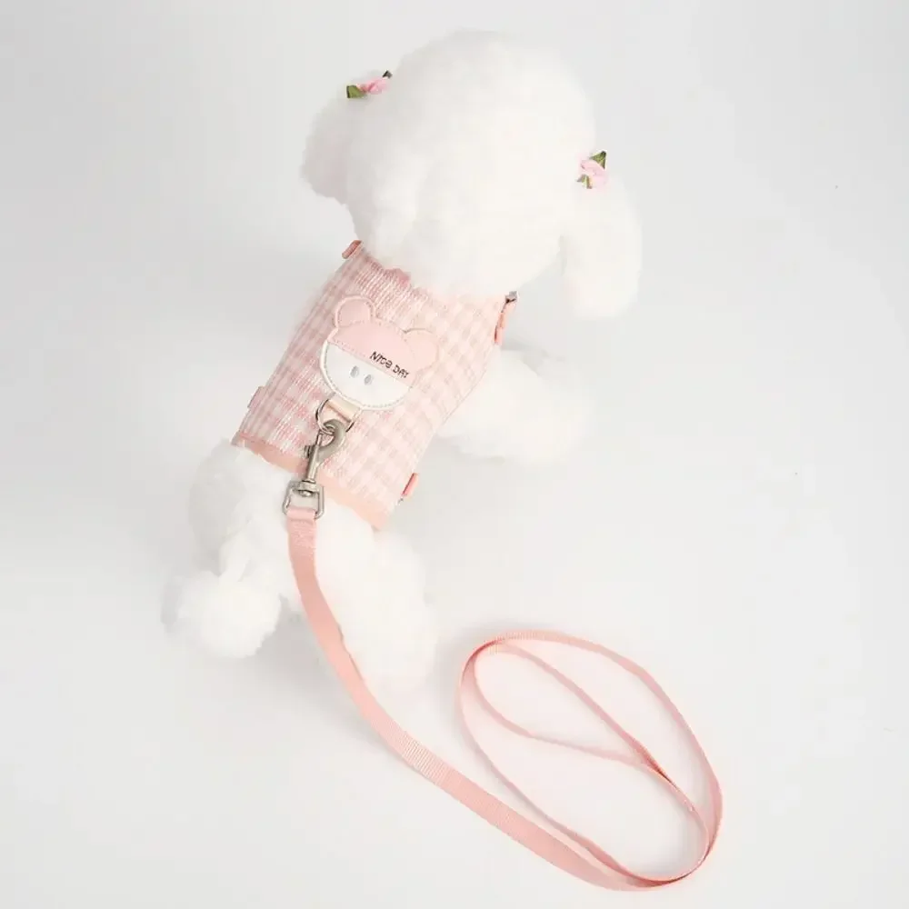 Correa para el pecho y la espalda de oso de peluche de malla, cuerda plana para el pecho y la espalda del perro, chaleco de cuerda para caminar, correa para el hombro para perro que camina - imagen 2