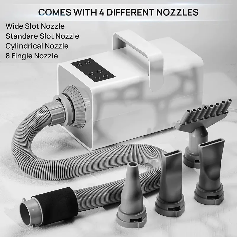 Secador de pelo para mascotas de alta velocidad, 4,3 HP, velocidad de calefacción ajustable, soplador para perros y gatos, pantalla LCD, Control táctil, secado electrónico de pelo para mascotas - imagen 4