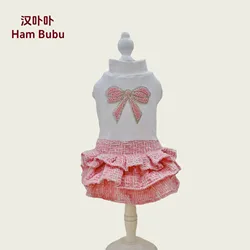 Vestido princesa pedrería rosa primavera verano para perros pequeños