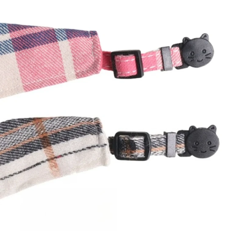 Collar de gato con pajarita a cuadros, Collar desmontable estilo esmoquin con campana para boda y cumpleaños, accesorio para perros pequeños - imagen 4