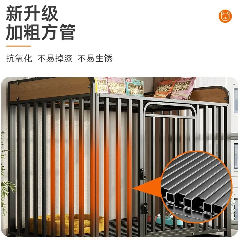 Jaulas para perros Jaulas para mascotas de almacenamiento de tubo cuadrado atrevidas para interiores, medianas y pequeñas - imagen 5