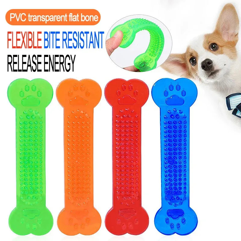 Juguetes para masticar para perros, juegos de entrenamiento para perros, juguete de hueso de goma indestructible, masticadores agresivos, cepillo de dientes para perros GWJ10