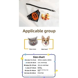 Collar Halloween ajustable con corbatín y pañuelo para gatos y perros