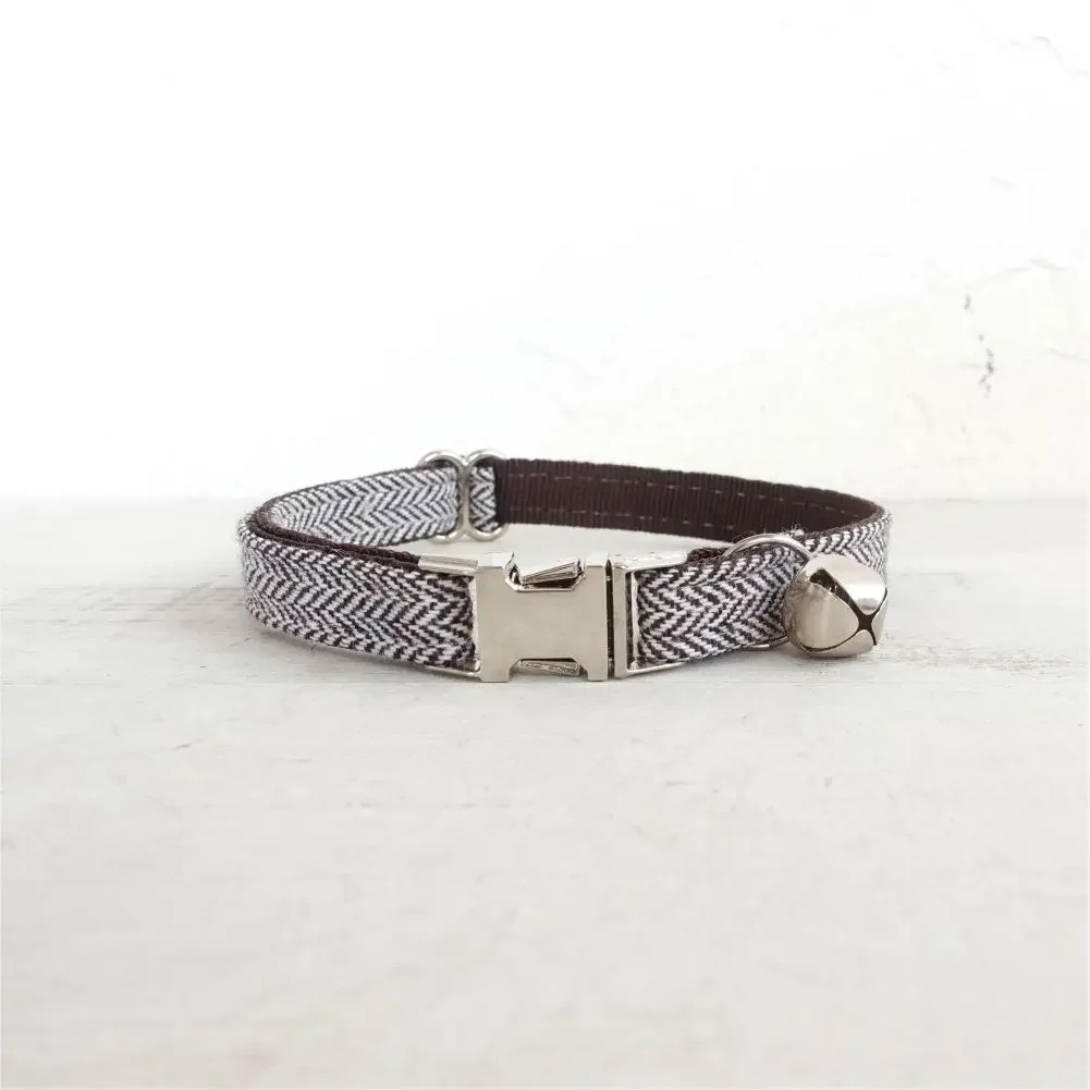 Collar de gato personalizado con grabado gratuito, correa para mascotas a juego, hebilla de Metal de contactos personalizados, Collar grueso de fibra para mascotas - imagen 2