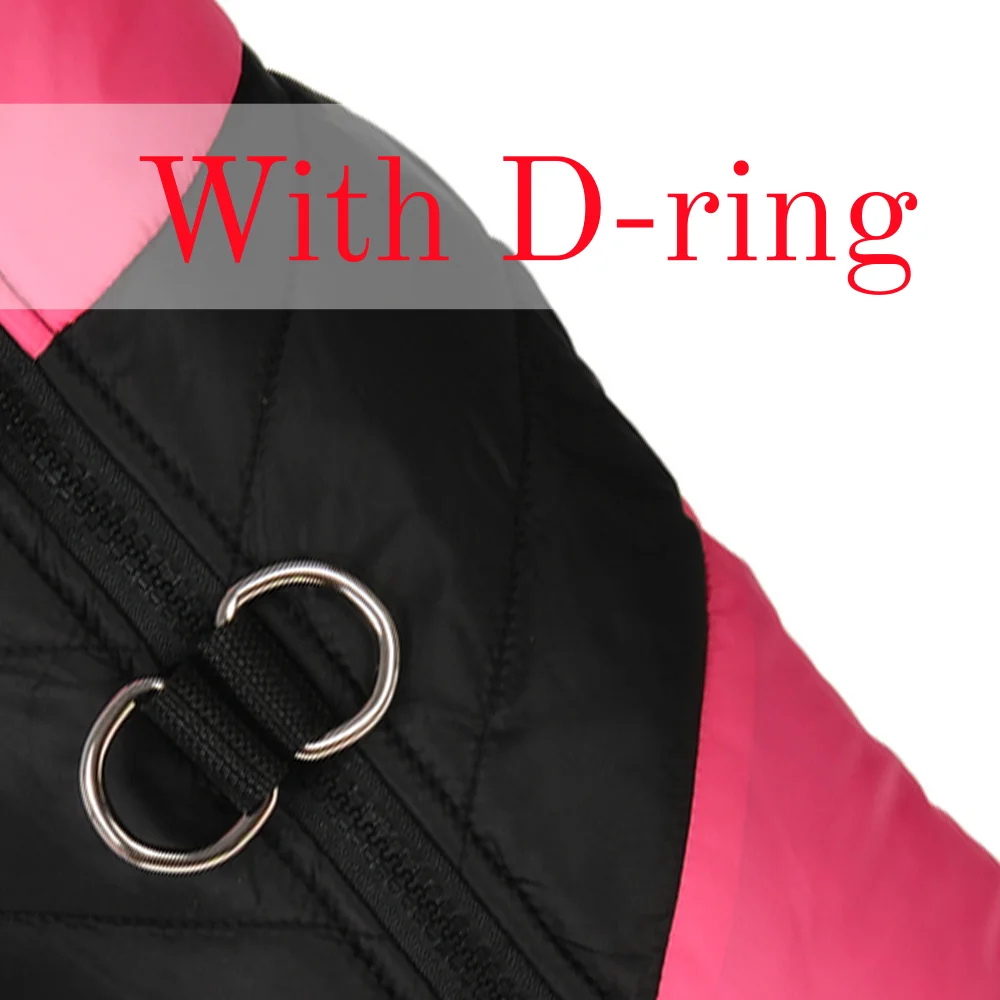 Chaqueta cálida para mascotas con anillo en D, chaleco cálido para perros para invierno, abrigo impermeable para cachorros y gatos pequeños y medianos con Schnauzer de cuello alto - imagen 4