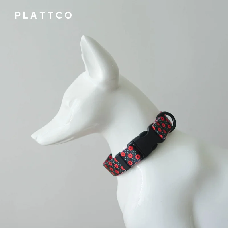 PLATTCO Collar grande, mediano y pequeño de diseño único con RED DAISY, plástico negro de alta calidad más hebilla de aleación de zinc, 5 tamaños PDC303 - imagen 3