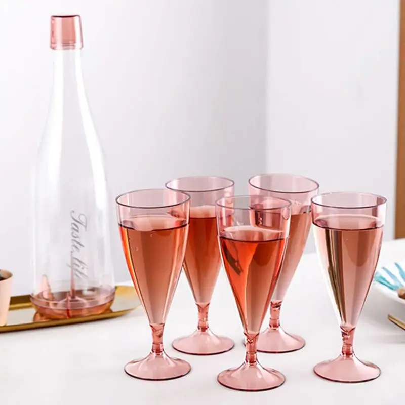 Copas de vino reutilizables con flautas de champán, botella de almacenamiento, Copas de Bar Mimosa reutilizables con botella de almacenamiento, Copas de cóctel para - imagen 5