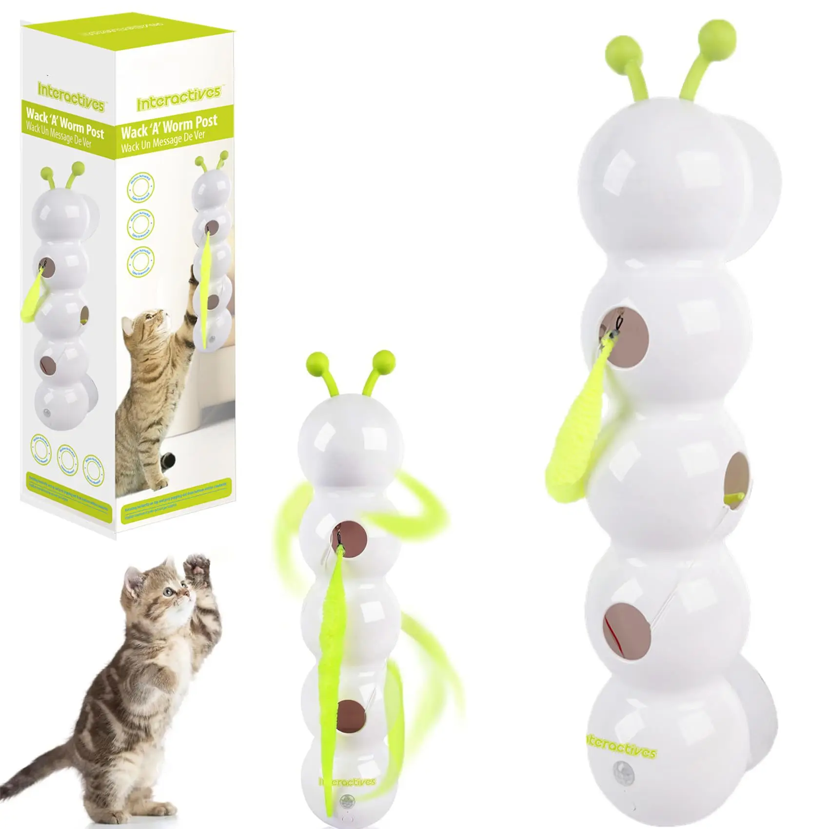 Juguete interactivo para gatos - Oruga móvil que persigue y divierte