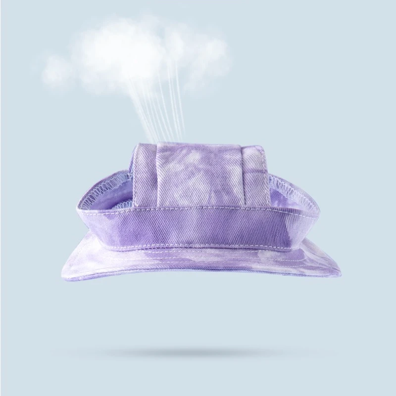 Sombreros para mascotas, gatos, perros, sombreros para el sol de verano, orejas abiertas, transpirables, cómodos y lindos, sombreros de cubo, cuellos antiestrangulantes ajustables - imagen 5