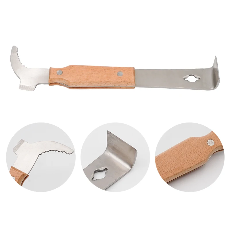 Rascador de gancho para colmena de abeja de acero inoxidable, herramienta multifuncional para colmena de apicultura, raspador de colmena, equipo de apicultura, herramienta de limpieza de marco - imagen 3