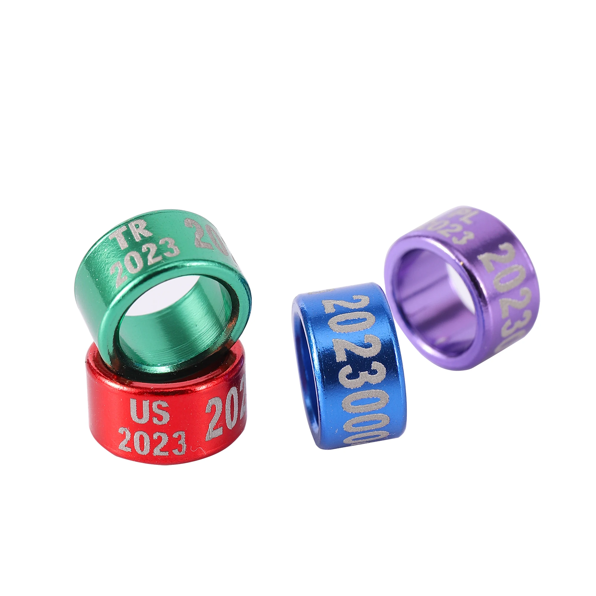 ID 8mm Anillo de pie de paloma RU US UK UA BR CZ ES DZ AU BE BY CA MA FR SA RO LK 30 Código de país + Año + Número Anillo de pie de pájaro 10 piezas - imagen 5