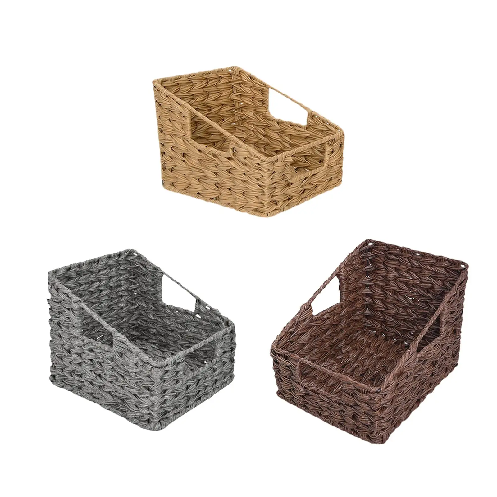 Storage Container Baskets with Handles Multifunctional Woven Organizing Basket for Cupboards Drawer Shelves Bathroom Dresser Storage Container Baskets with Handles Multifunctional Woven Organizing Basket for Cupboards Drawer Shelves Bathroom Dresser