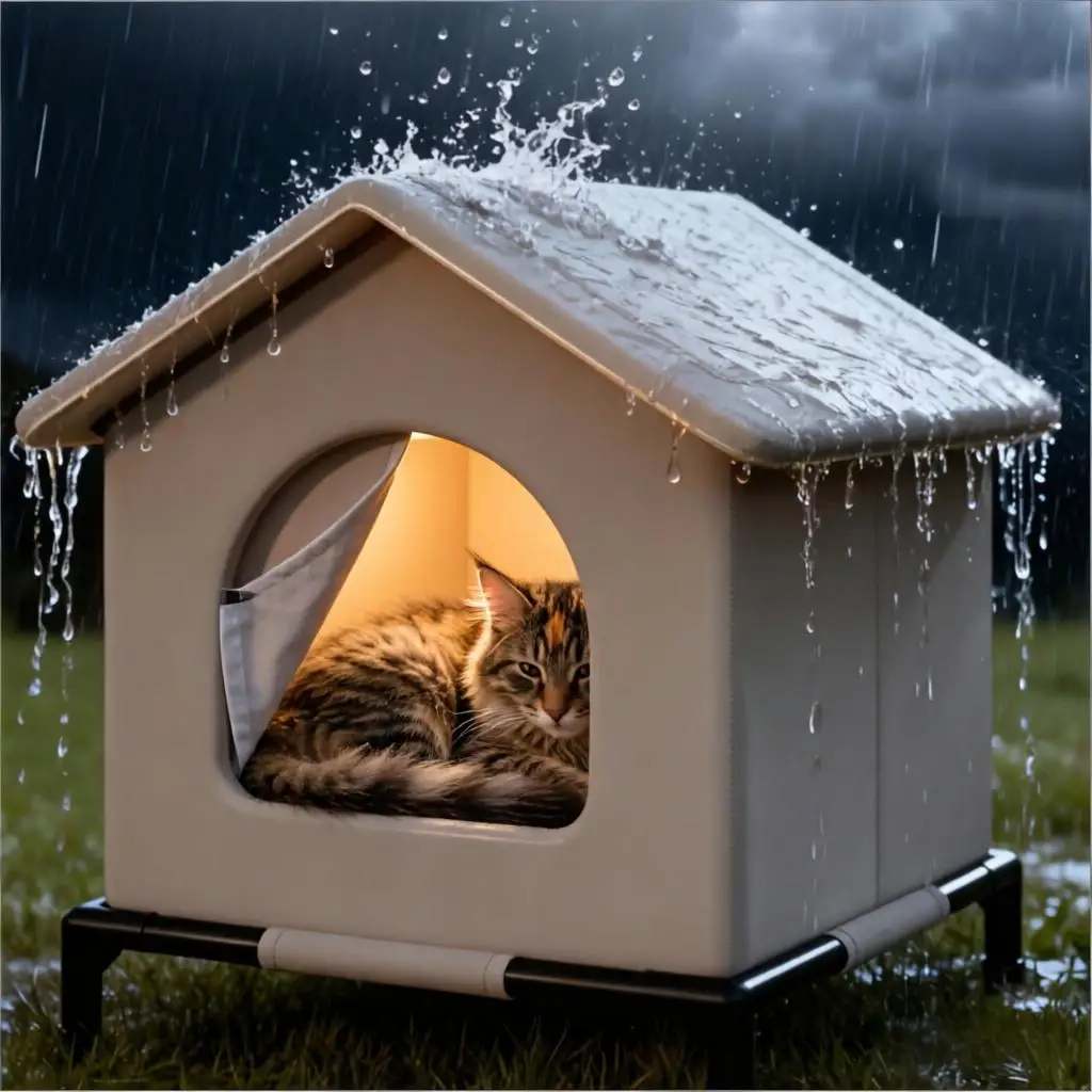 Refugio aislado para gatos de exterior – Impermeable y térmico - imagen 3