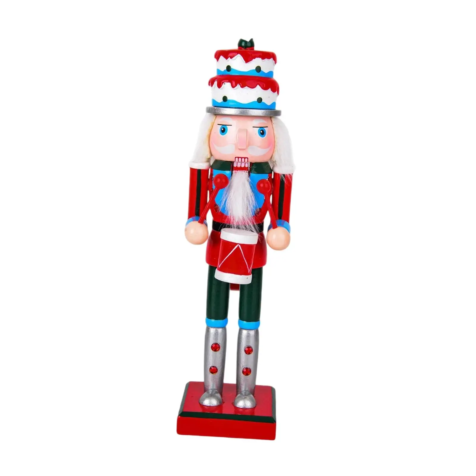 Christmas Nutcracker Figurine 9.84inch Tall Nostalgic Standing on Base Craft Toy Christmas Nutcracker Figurine 9.84inch Tall Nostalgic Standing on Base Craft Toy