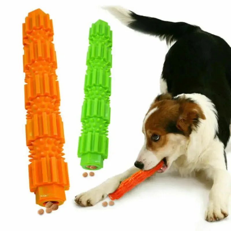 Juguete para masticar para perros, para masticadores agresivos, dispensador de deleite, juguete de limpieza de dientes de goma, juguetes para perros de goma chirriantes - imagen 2